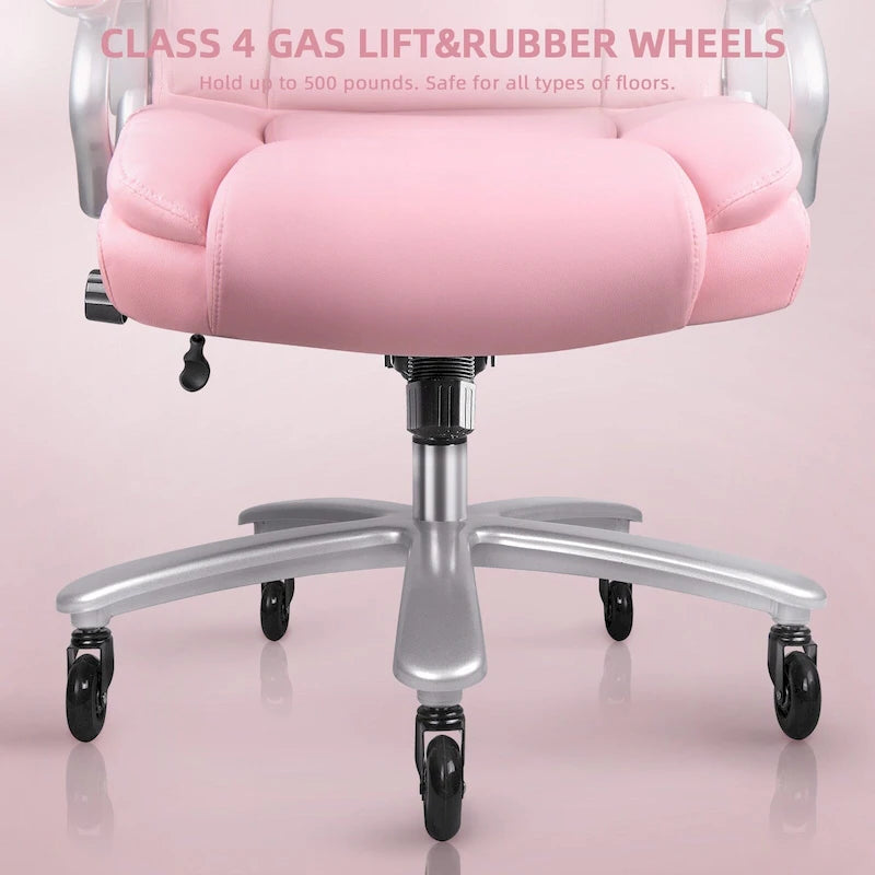Sedia da Ufficio Direzionale Bossin Extra Large, 500 libbre, Ergonomica con Supporto Lombare Regolabile, Schienale Alto in Pelle PU, per Computer