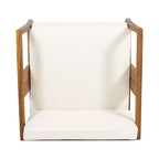 Set da Conversazione per Esterni 4 Posti Nicholson in Legno di Acacia - Teak/Beige - Christopher Knight Home: Set Conversazione per Patio con Cuscini e Tavolino da Caffè