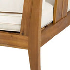 Set da Conversazione per Esterni 4 Posti Nicholson in Legno di Acacia - Teak/Beige - Christopher Knight Home: Set Conversazione per Patio con Cuscini e Tavolino da Caffè