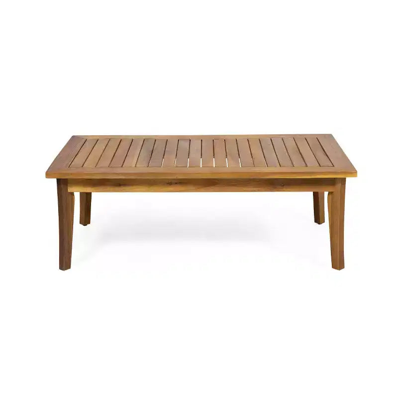 Set da Conversazione per Esterni 4 Posti Nicholson in Legno di Acacia - Teak/Beige - Christopher Knight Home: Set Conversazione per Patio con Cuscini e Tavolino da Caffè