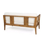 Set da Conversazione per Esterni 4 Posti Nicholson in Legno di Acacia - Teak/Beige - Christopher Knight Home: Set Conversazione per Patio con Cuscini e Tavolino da Caffè