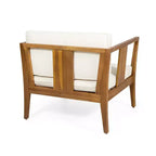 Set da Conversazione per Esterni 4 Posti Nicholson in Legno di Acacia - Teak/Beige - Christopher Knight Home: Set Conversazione per Patio con Cuscini e Tavolino da Caffè