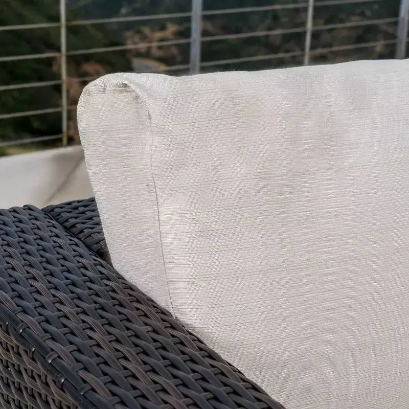 Set conversazione 7 pezzi in vimini Santa Rosa - Marrone scuro/Beige - Christopher Knight Home