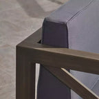 Set Brava da 9 pz. Divano e poltrona club in legno di acacia - Grigio/Grigio scuro - Christopher Knight Home