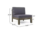 Set Brava da 9 pz. Divano e poltrona club in legno di acacia - Grigio/Grigio scuro - Christopher Knight Home