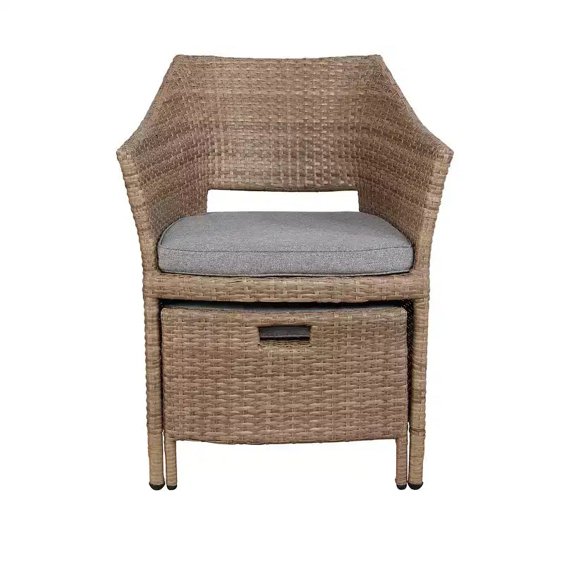 Set da conversazione Kokoli 5 pezzi - Marrone - Alaterre Furniture: Mobili da esterno per patio con cuscini, nessun assemblaggio richiesto