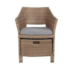 Set da conversazione Kokoli 5 pezzi - Marrone - Alaterre Furniture: Mobili da esterno per patio con cuscini, nessun assemblaggio richiesto