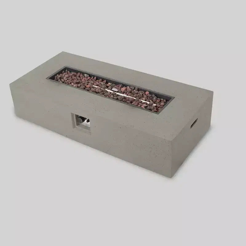 Ensemble table de foyer rectangulaire Cape Coral 3 pièces en aluminium et MGO - Gris clair - Christopher Knight Home
