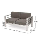 Ensemble table de foyer rectangulaire Cape Coral 3 pièces en aluminium et MGO - Gris clair - Christopher Knight Home