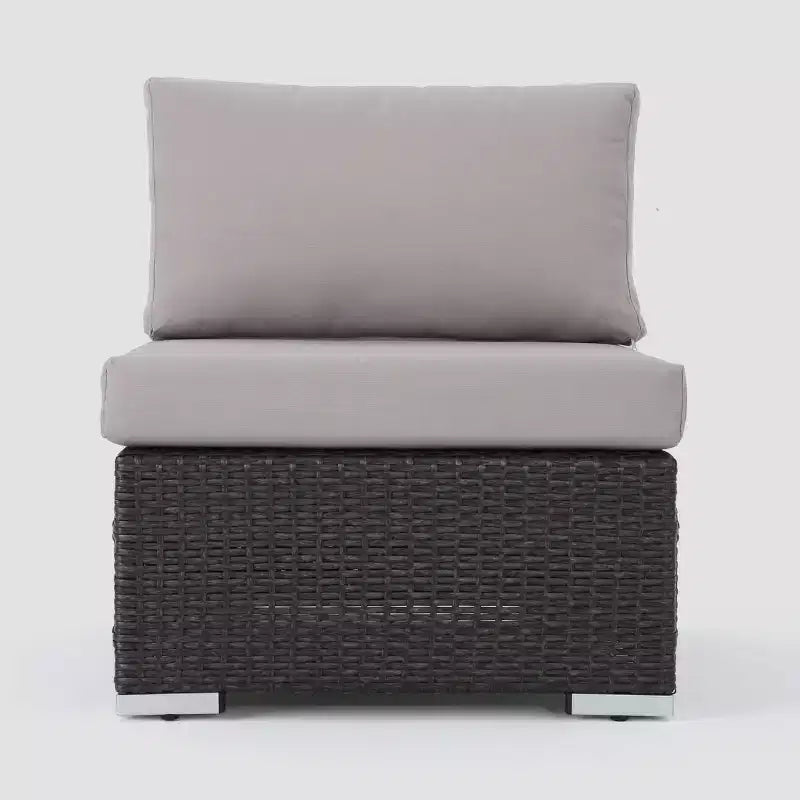 Set di Divani Sezionali in Vimini Santa Rosa da 9 pezzi - Grigio/Argento - Christopher Knight Home