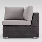 Set di Divani Sezionali in Vimini Santa Rosa da 9 pezzi - Grigio/Argento - Christopher Knight Home