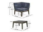 Divano componibile a 7 posti Grenada in acacia - grigio/grigio scuro - Christopher Knight Home