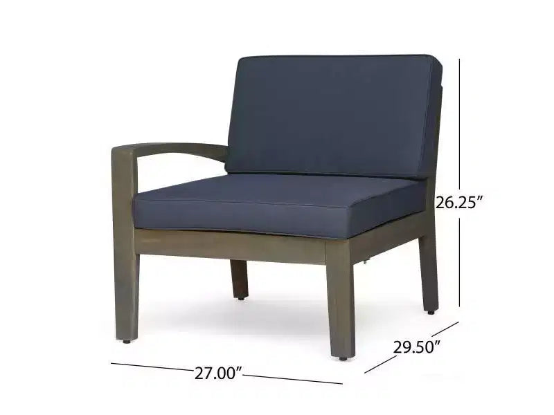 Divano componibile a 7 posti Grenada in acacia - grigio/grigio scuro - Christopher Knight Home