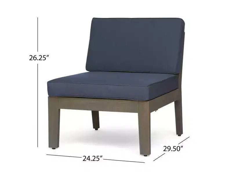 Divano componibile a 7 posti Grenada in acacia - grigio/grigio scuro - Christopher Knight Home