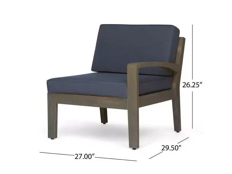 Divano componibile a 7 posti Grenada in acacia - grigio/grigio scuro - Christopher Knight Home