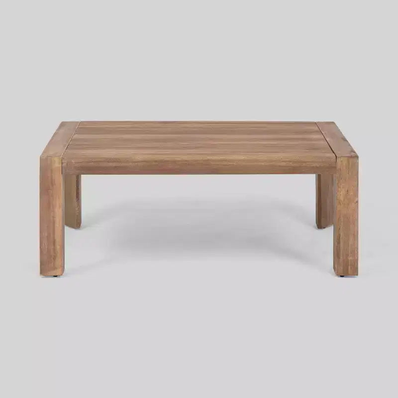 Set 2 pezzi divanetto e tavolino da caffè in legno per patio Genser marrone - Christopher Knight Home: Set da esterno in acacia con cuscini