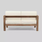 Set 2 pezzi divanetto e tavolino da caffè in legno per patio Genser marrone - Christopher Knight Home: Set da esterno in acacia con cuscini