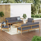 Set da conversazione per patio in legno di acacia Magnolia 5 pz - Teak/Grigio scuro - Christopher Knight Home: Moderno set conversazione resistente all'acqua