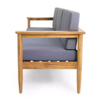 Set da conversazione per patio in legno di acacia Magnolia 5 pz - Teak/Grigio scuro - Christopher Knight Home: Moderno set conversazione resistente all'acqua