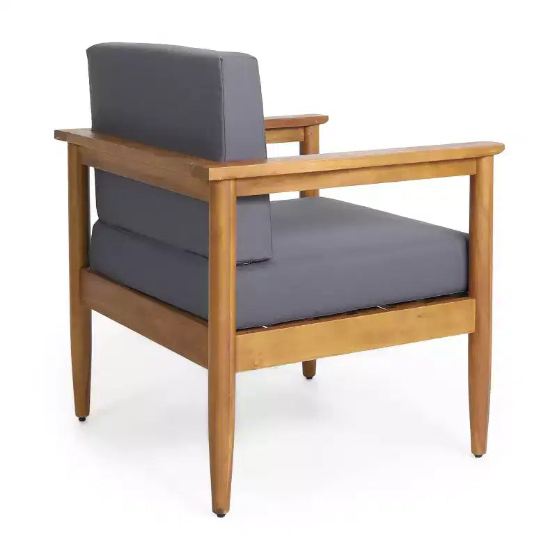 Set da conversazione per patio in legno di acacia Magnolia 5 pz - Teak/Grigio scuro - Christopher Knight Home: Moderno set conversazione resistente all'acqua