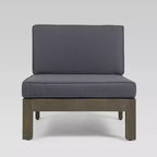 Ensemble modulaire 4 pièces Brava en acacia avec canapé et table : résistant aux intempéries, dossier croisé - Christopher Knight Home