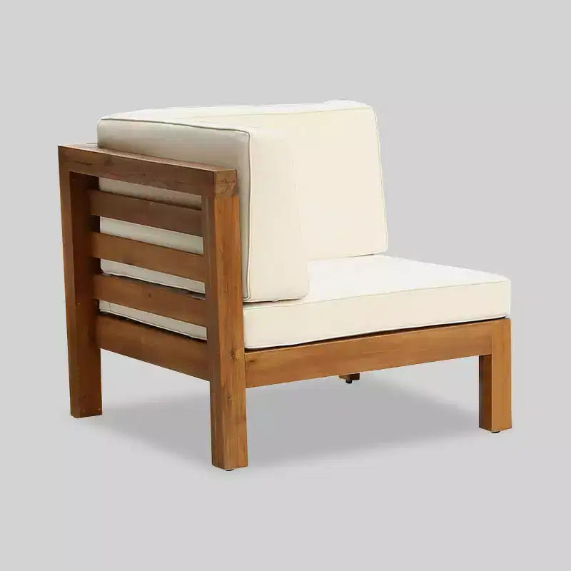 Oana Set Divano Sezionale a U 12 Pezzi in Acacia con Focolare - Teak/Beige e Grigio Chiaro - Christopher Knight Home