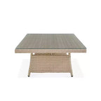 Ensemble de sièges d'angle sectionnels en osier d'extérieur 2 pièces crème Canaan – Meubles Alaterre : Résistant aux intempéries avec table basse