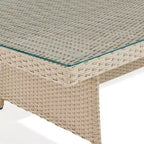 Ensemble de sièges d'angle sectionnels en osier d'extérieur 2 pièces crème Canaan – Meubles Alaterre : Résistant aux intempéries avec table basse