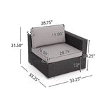 Christopher Knight Home Set Divano da Esterno in Rattan Santa Rosa, 4 Pezzi, Grigio/Grigio Chiaro