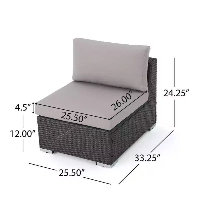 Christopher Knight Home Set Divano da Esterno in Rattan Santa Rosa, 4 Pezzi, Grigio/Grigio Chiaro