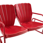 Set Conversazione da Esterno in Metallo 4 Pezzi Ridgeland - Rosso - Crosley