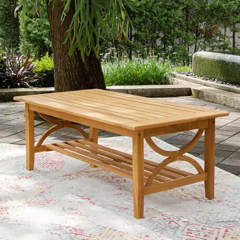 Set da conversazione da esterno Sonoma Lane Eola 5 pezzi in teak con cuscini con cerniera color cammello – Resistente alle intemperie