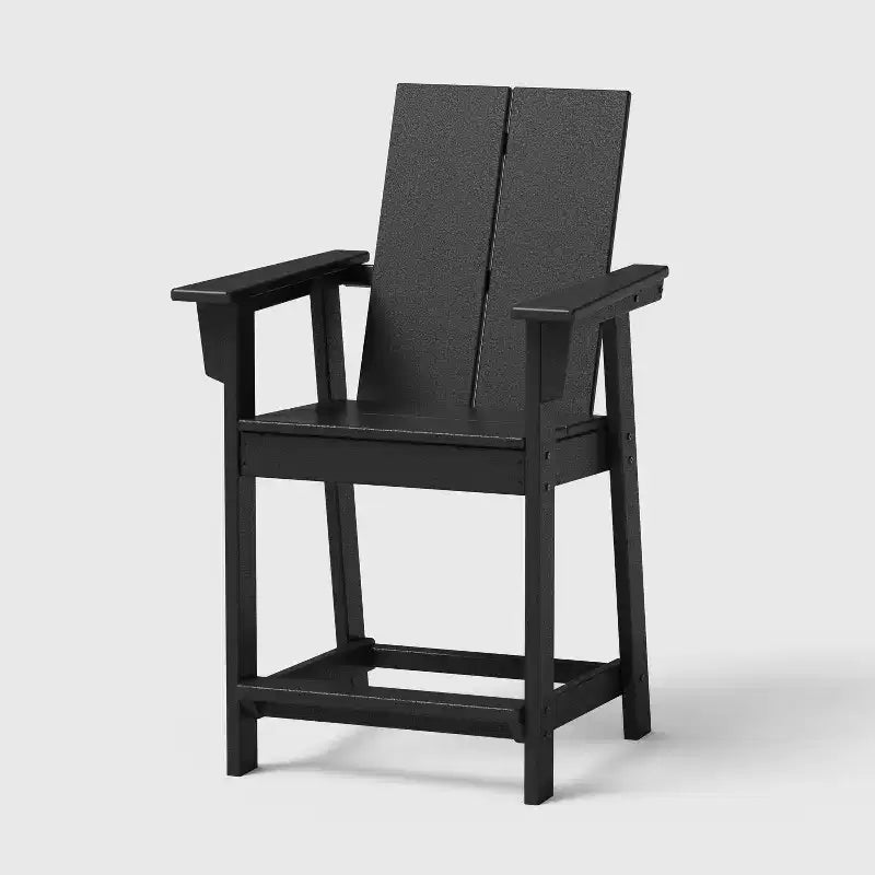 POLYWOOD Moore Set da balcone/patio 3 pezzi, altezza bancone, nero