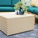 Canapé d'angle en osier 5 pièces Leisure Made Riviera, tissu Peacock
