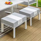 Ensemble de 6 pièces Captiva Designs, Foyer d'extérieur moderne en aluminium avec fauteuils et poufs