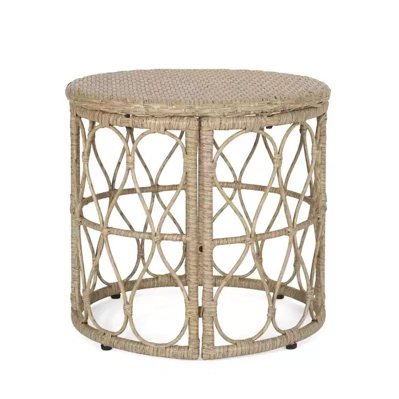 Set da conversazione 3 pezzi in vimini Bruce per esterno con cuscini marrone chiaro/beige - Christopher Knight Home: Rattan PE, resistente ai raggi UV e alle intemperie