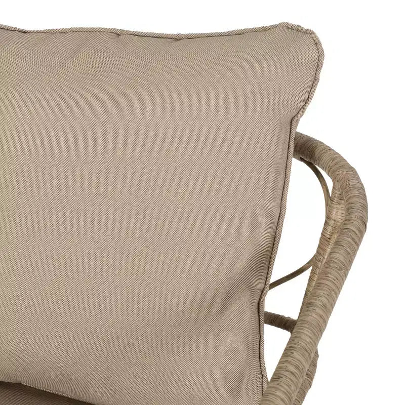 Set da conversazione 3 pezzi in vimini Bruce per esterno con cuscini marrone chiaro/beige - Christopher Knight Home: Rattan PE, resistente ai raggi UV e alle intemperie