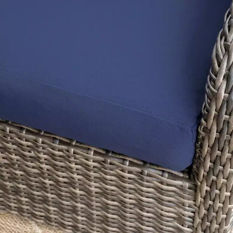Divano sezionale in vimini Leisure Made Jackson 5 pezzi in tessuto blu navy
