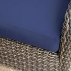 Divano sezionale in vimini Leisure Made Jackson 5 pezzi in tessuto blu navy