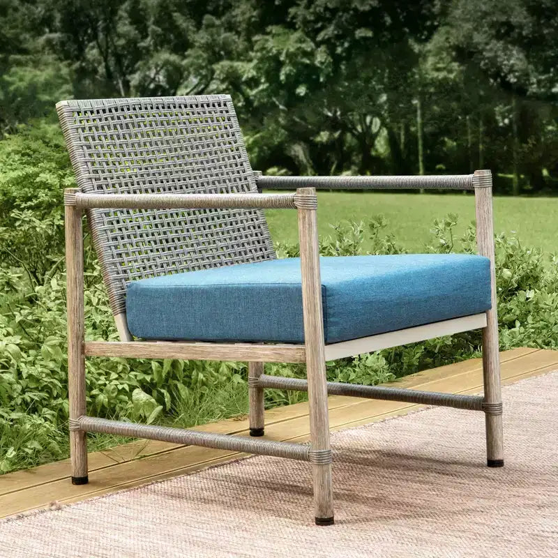 Captiva Designs Coastal Set Divano da Esterno 6 pezzi in Acciaio e Rattan con Tavolino da Caffè