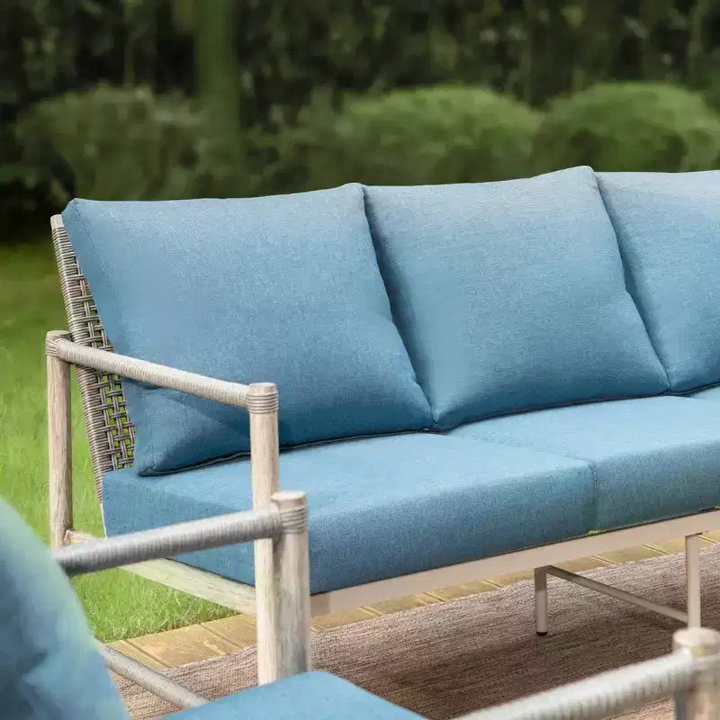 Captiva Designs Coastal Set Divano da Esterno 6 pezzi in Acciaio e Rattan con Tavolino da Caffè