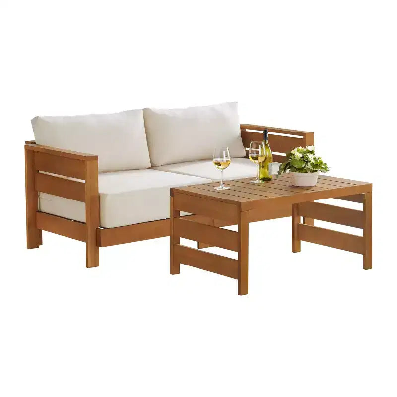 Alaterre Furniture Set da 2 mobili da esterno resistenti alle intemperie Barton con divano e tavolino da caffè