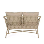 Divanetto e tavolino da caffè 2 pz Bruce Outdoor Wicker: Ispirazione boho, resistente ai raggi UV e alle intemperie - Christopher Knight Home