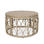 Divanetto e tavolino da caffè 2 pz Bruce Outdoor Wicker: Ispirazione boho, resistente ai raggi UV e alle intemperie - Christopher Knight Home