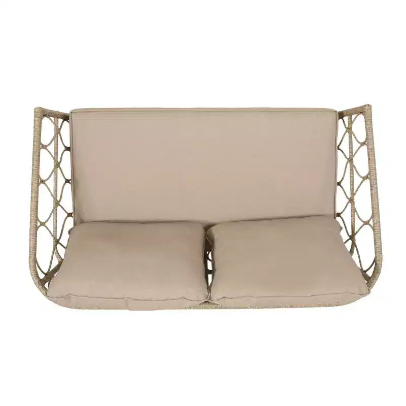 Divanetto e tavolino da caffè 2 pz Bruce Outdoor Wicker: Ispirazione boho, resistente ai raggi UV e alle intemperie - Christopher Knight Home