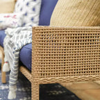 Ensemble sectionnel en osier 5 pièces Leisure Made Riviera avec tissu bleu marine