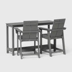 POLYWOOD Moore 3pc Balcony Counter Patio Seating Set Slate Gray