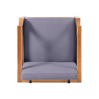 Ensemble de 5 meubles de jardin modulaires Aston en bois d'acacia d'inspiration moderne du milieu du siècle avec fauteuil de club, couleur teck/gris foncé - Christopher Knight Home