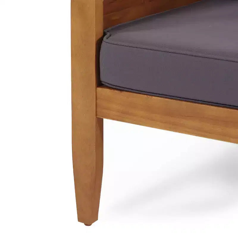 Ensemble de 5 meubles de jardin modulaires Aston en bois d'acacia d'inspiration moderne du milieu du siècle avec fauteuil de club, couleur teck/gris foncé - Christopher Knight Home