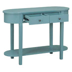 Table console élégante Okak avec finition lisse, table d'entrée avec design incurvé et 2 tiroirs, table d'appoint pour salon, couloir